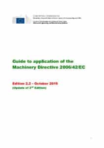Cover of Guide to application of the Machinery Directive 2006-42-EC Oct 2019